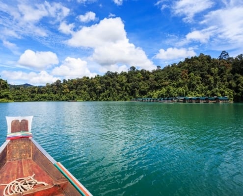 Long-tailed boat to Elephant Hills Lake Camp